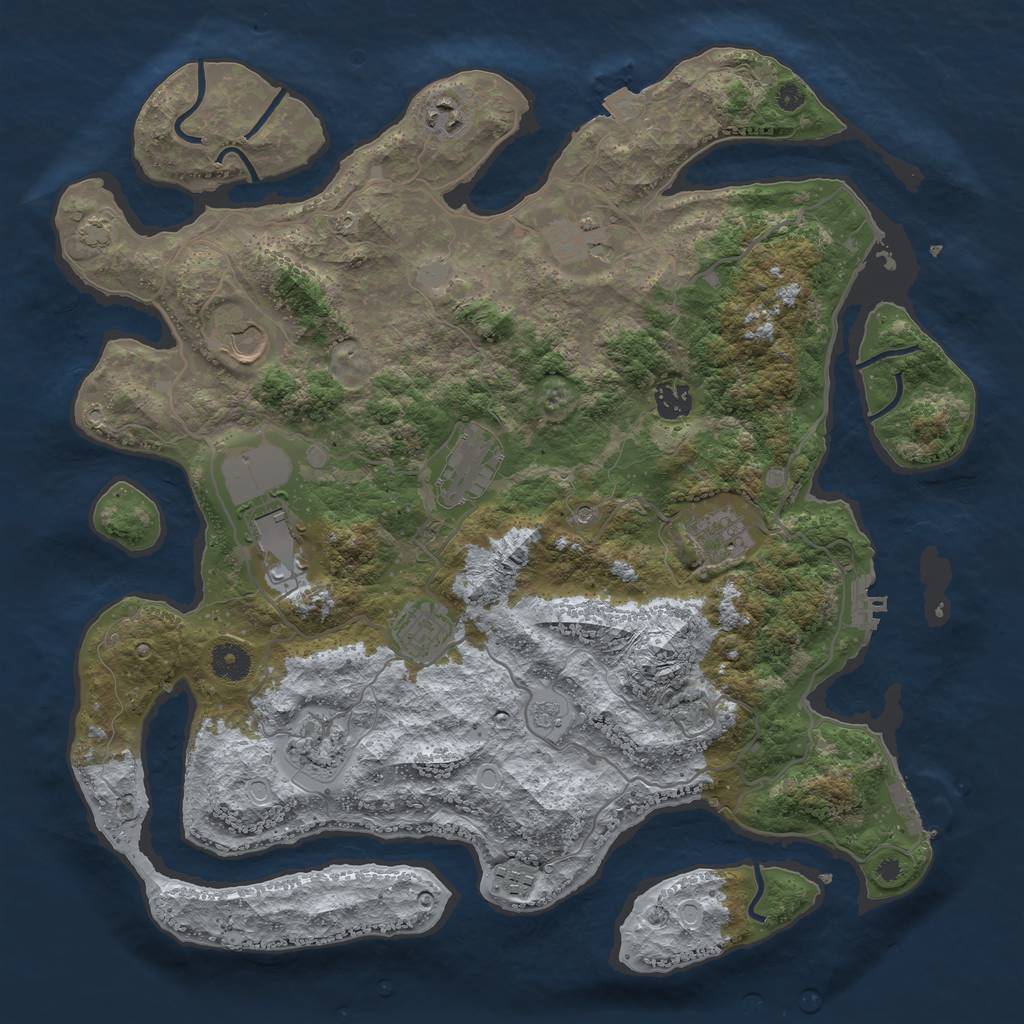 Rust Map: Procedural Map, Size: 4000, Seed: 1282570148, 18 Monuments