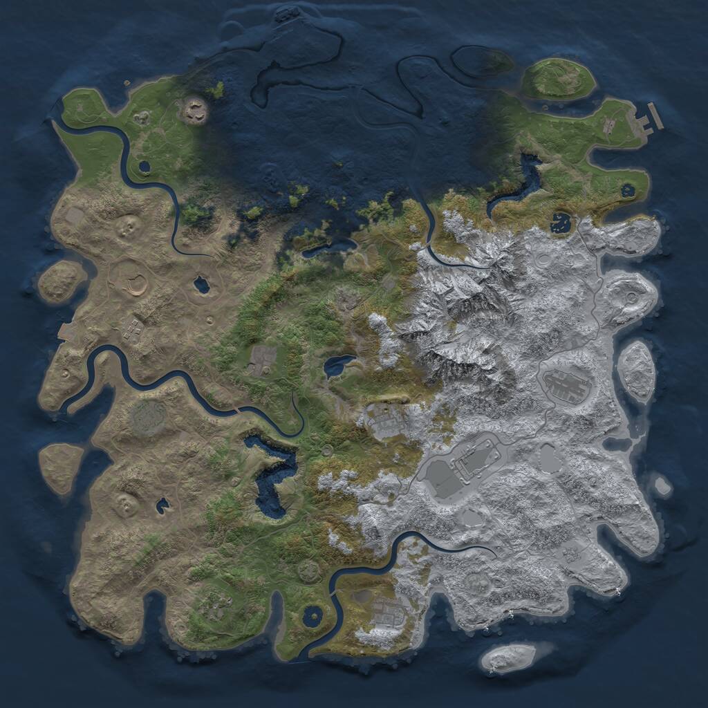 Rust Map: Procedural Map, Size: 5000, Seed: 199756729, 17 Monuments
