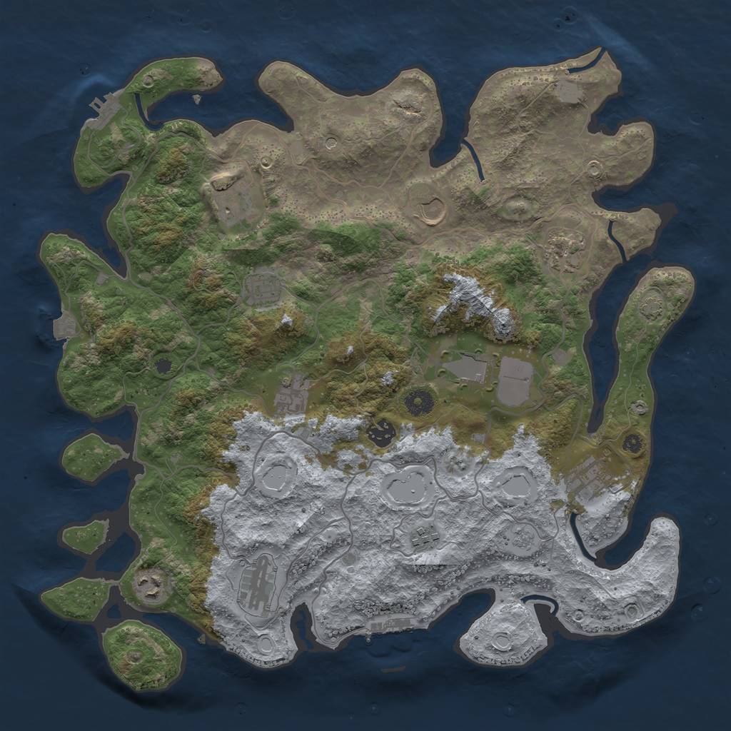 Rust Map: Procedural Map, Size: 4000, Seed: 459619083, 19 Monuments