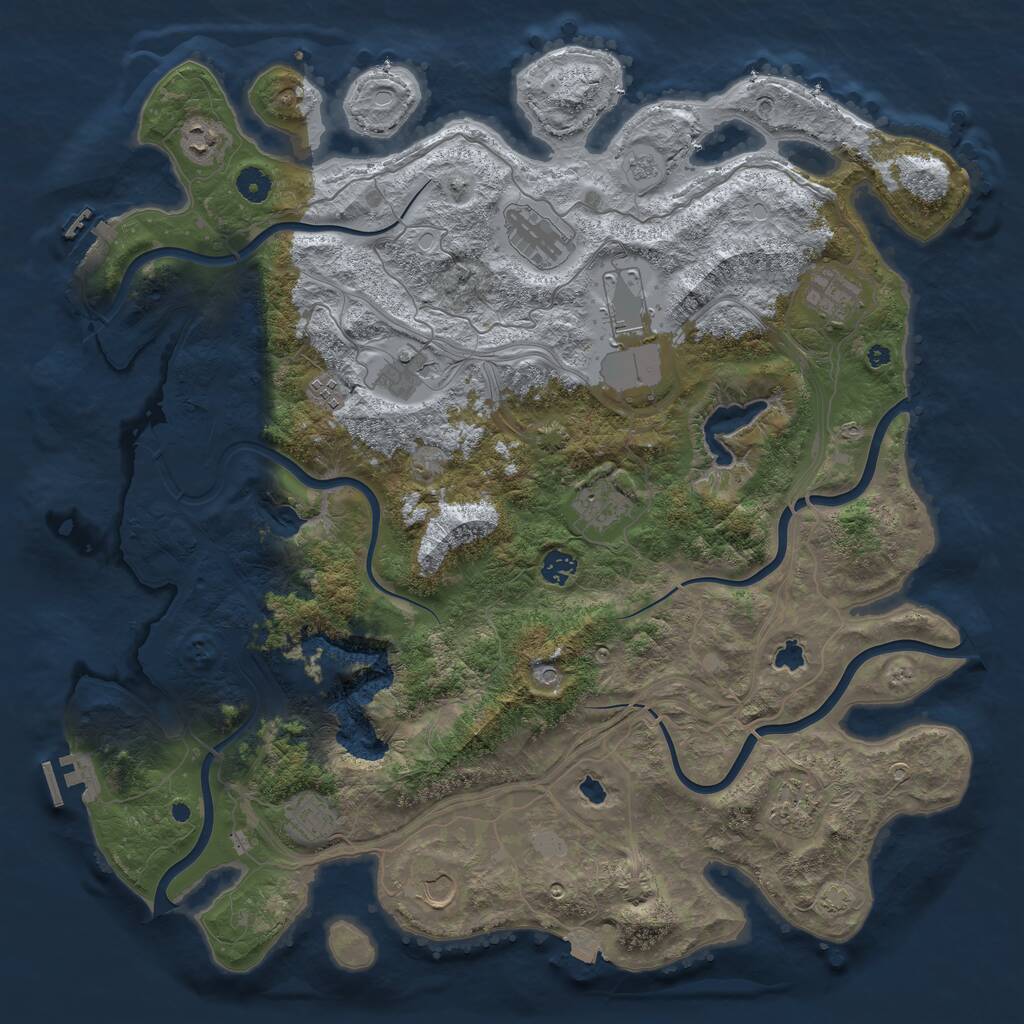 Rust Map: Procedural Map, Size: 4500, Seed: 2026569506, 17 Monuments