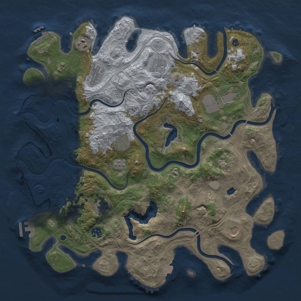Rust Map: Procedural Map, Size: 4250, Seed: 1880592373, 16 Monuments