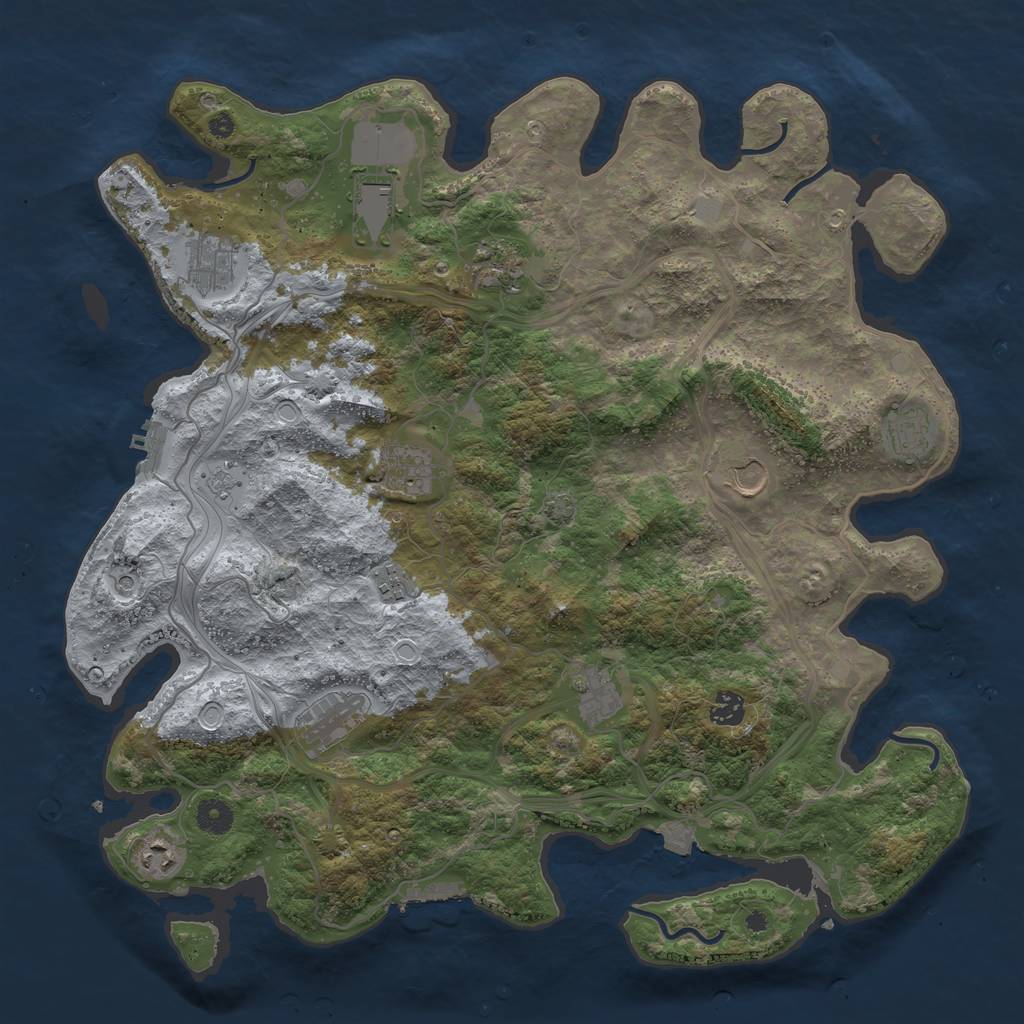 Rust Map: Procedural Map, Size: 4250, Seed: 16082830, 19 Monuments
