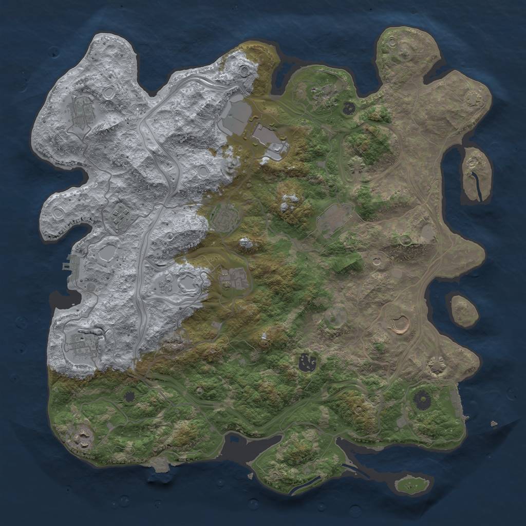 Rust Map: Procedural Map, Size: 4250, Seed: 215967457, 19 Monuments