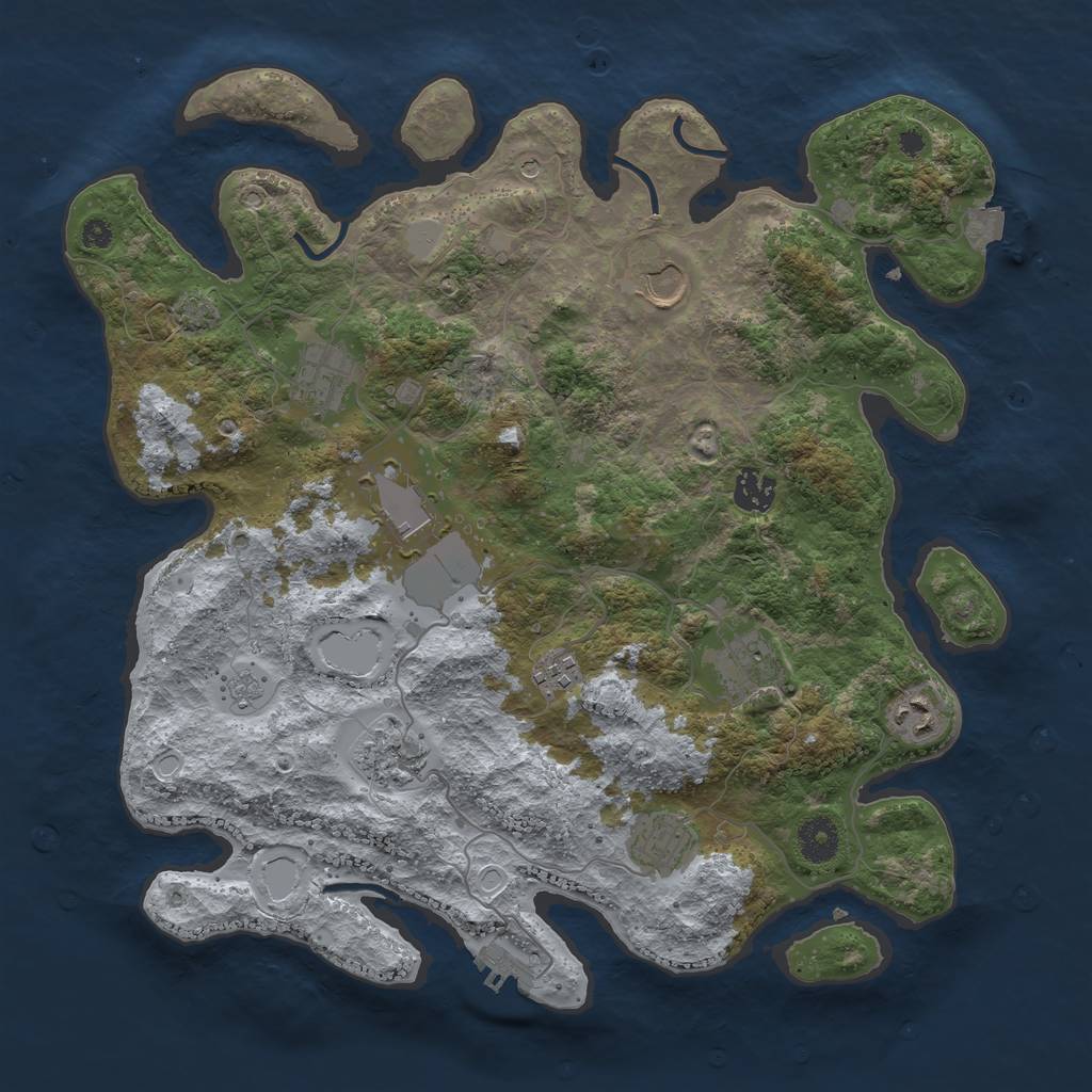 Rust Map: Procedural Map, Size: 3750, Seed: 559147598, 16 Monuments