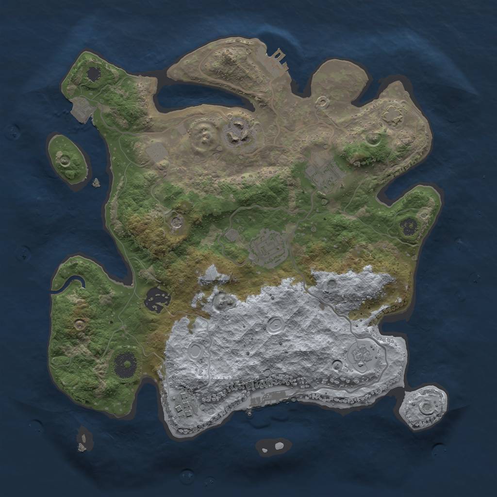 Rust Map: Procedural Map, Size: 3000, Seed: 54488, 13 Monuments
