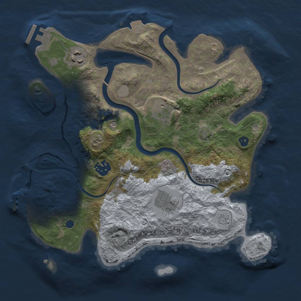 Rust Map: Procedural Map, Size: 3000, Seed: 54488, 11 Monuments