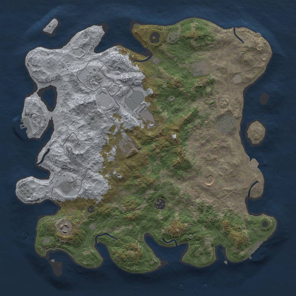 Rust Map: Procedural Map, Size: 4000, Seed: 2052024, 18 Monuments