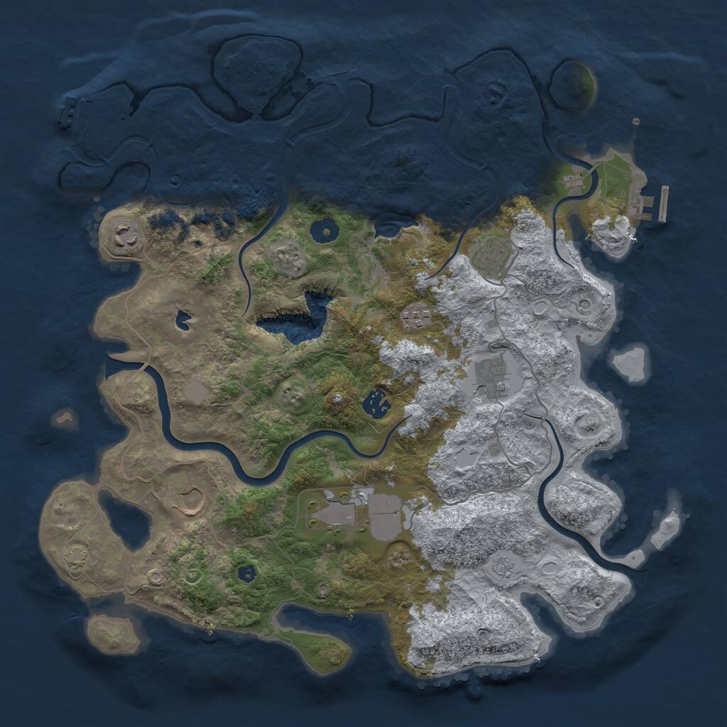 Rust Map: Procedural Map, Size: 4000, Seed: 1328545811, 13 Monuments