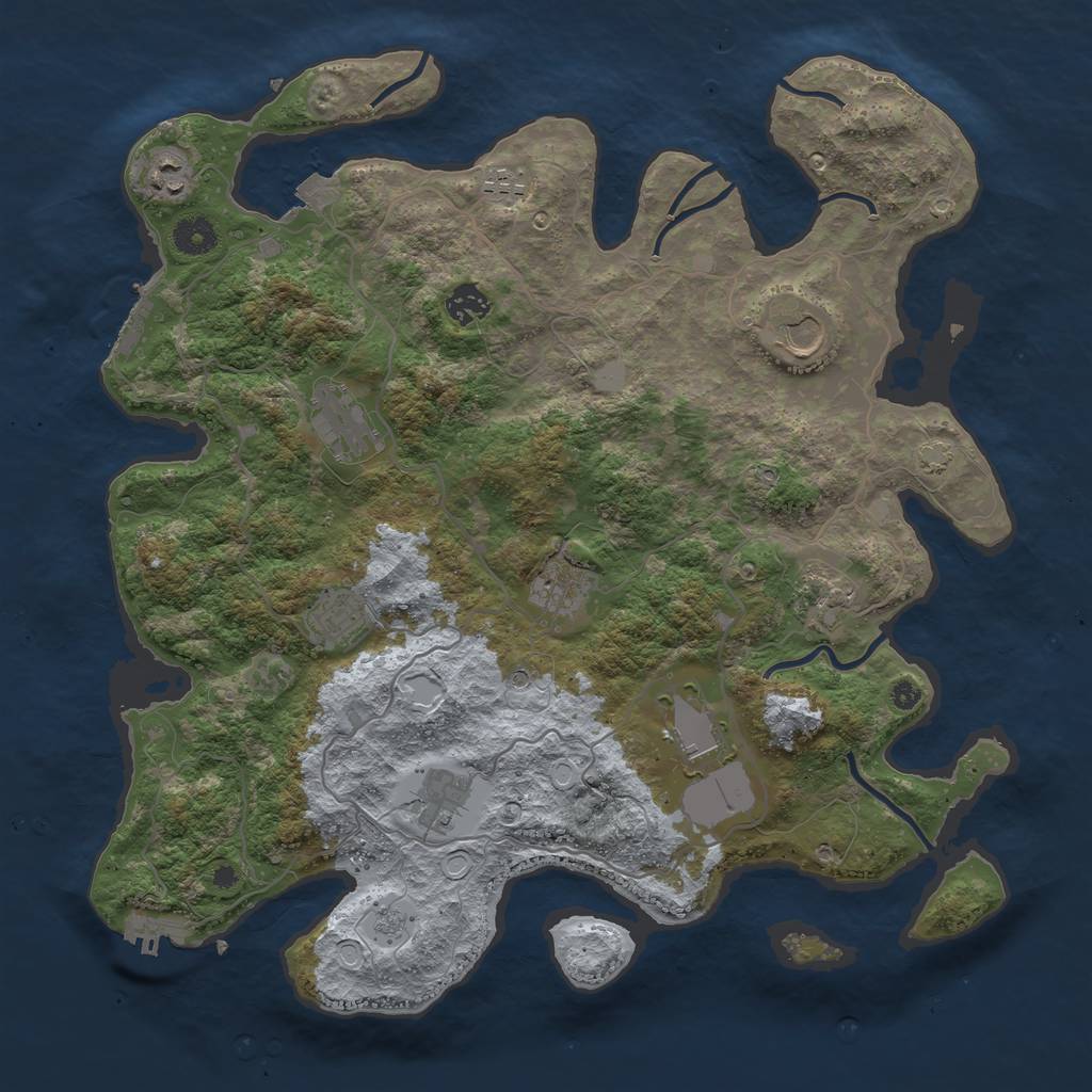 Rust Map: Procedural Map, Size: 4000, Seed: 5362, 18 Monuments