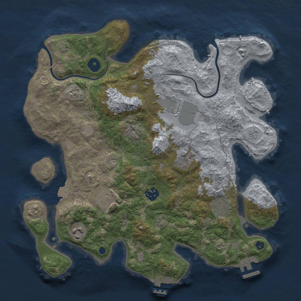 Rust Map: Procedural Map, Size: 3500, Seed: 228927720, 12 Monuments