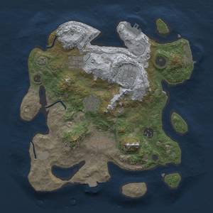 Thumbnail Rust Map: Procedural Map, Size: 3000, Seed: 605374846, 13 Monuments