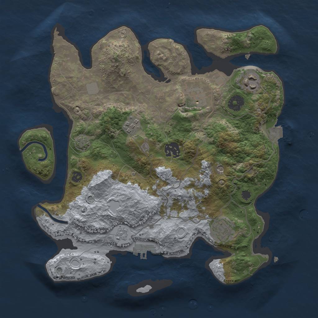 Rust Map: Procedural Map, Size: 3000, Seed: 603403264, 12 Monuments