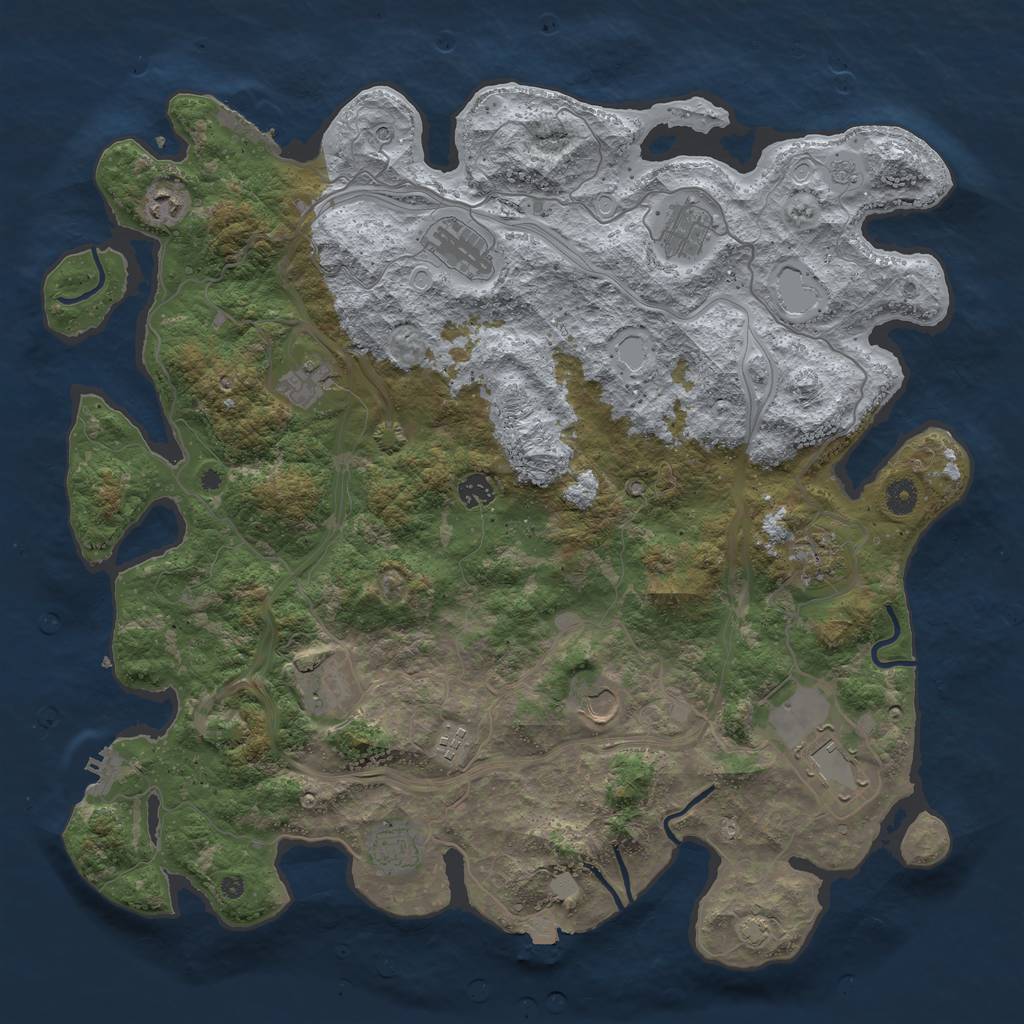 Rust Map: Procedural Map, Size: 4500, Seed: 678551222, 19 Monuments