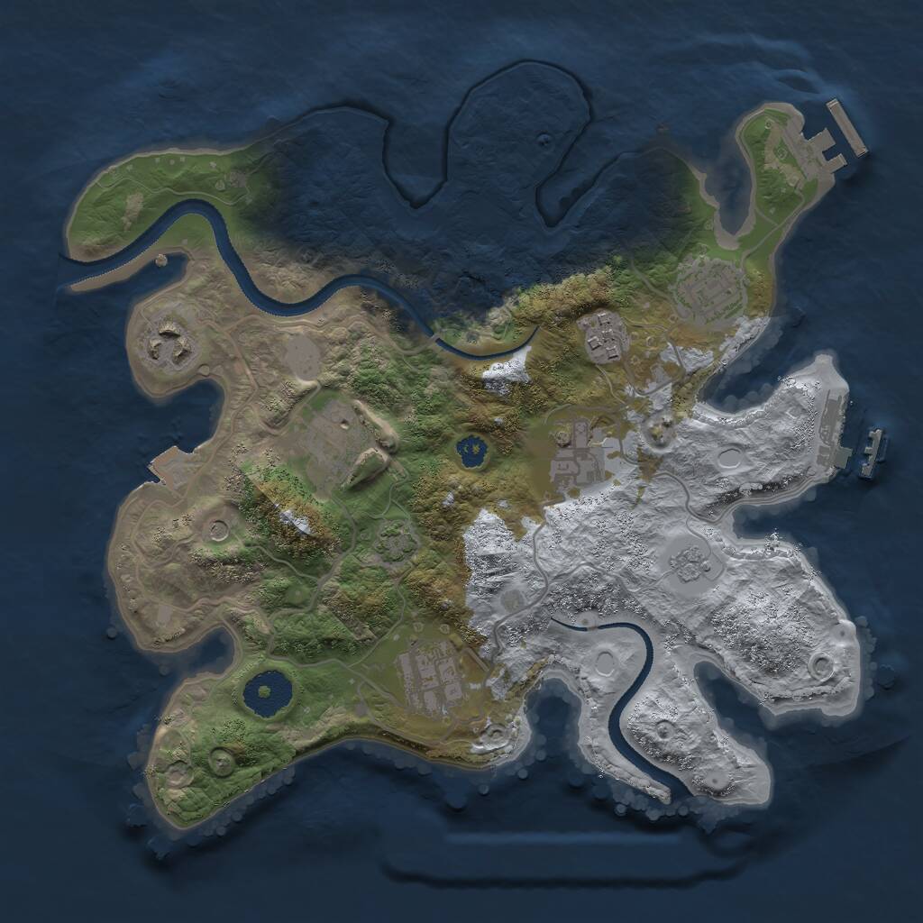 Rust Map: Procedural Map, Size: 3000, Seed: 1097836, 12 Monuments
