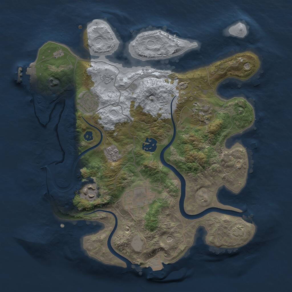 Rust Map: Procedural Map, Size: 3000, Seed: 497896948, 11 Monuments