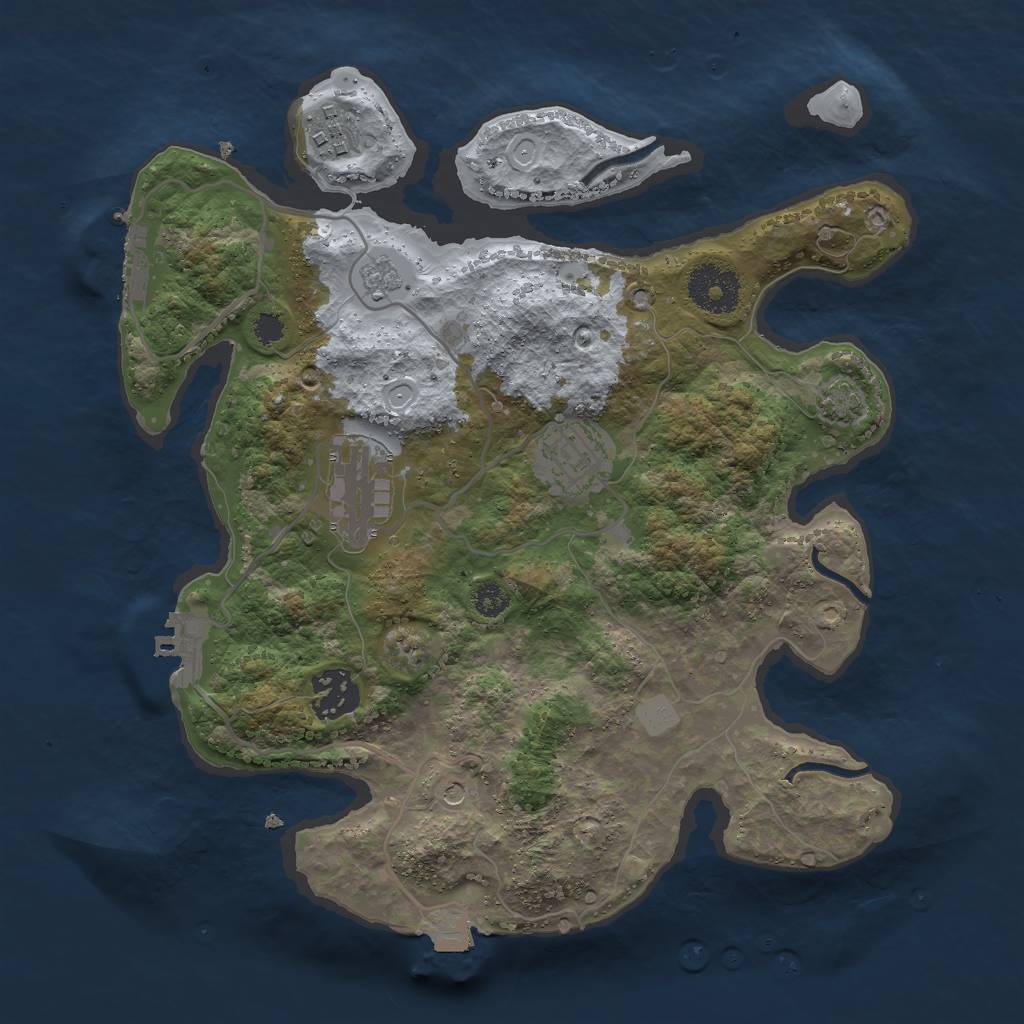 Rust Map: Procedural Map, Size: 3000, Seed: 497896948, 12 Monuments