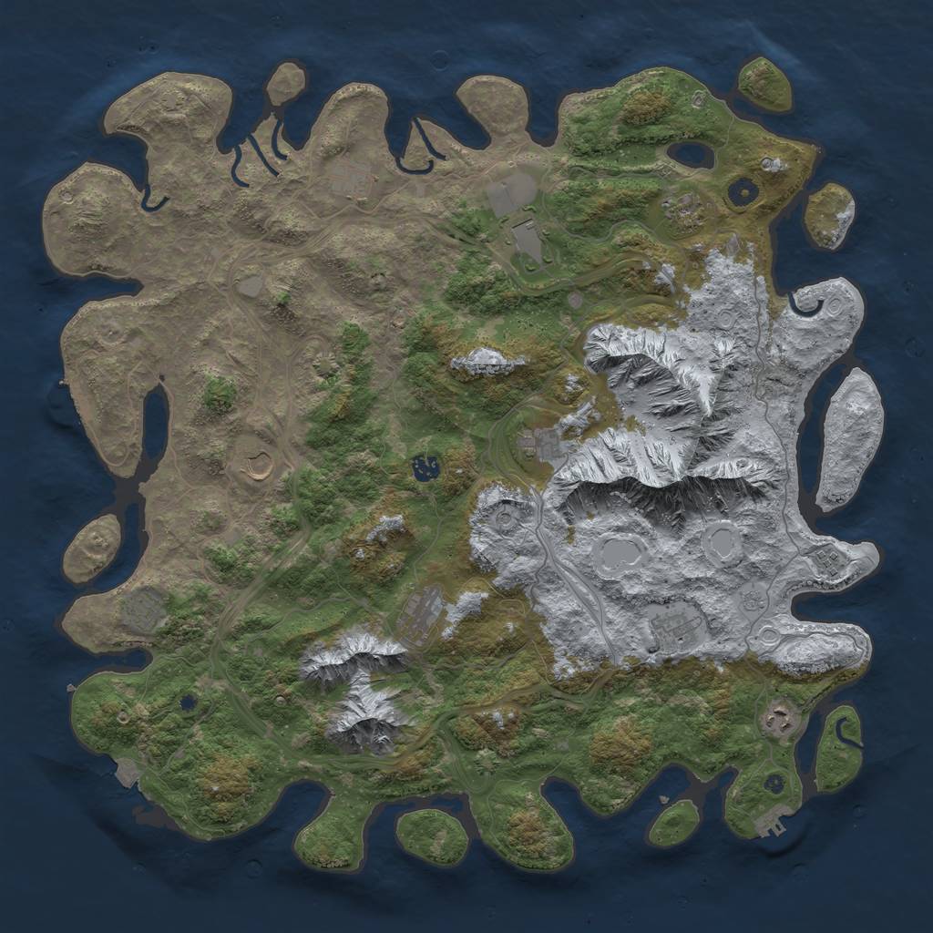 Rust Map: Procedural Map, Size: 5000, Seed: 323232, 19 Monuments