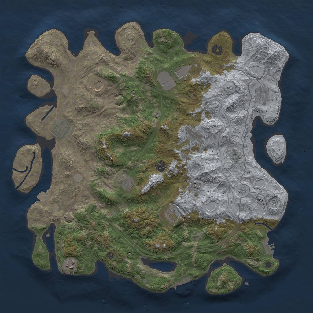 Rust Map: Procedural Map, Size: 4250, Seed: 187964554, 18 Monuments