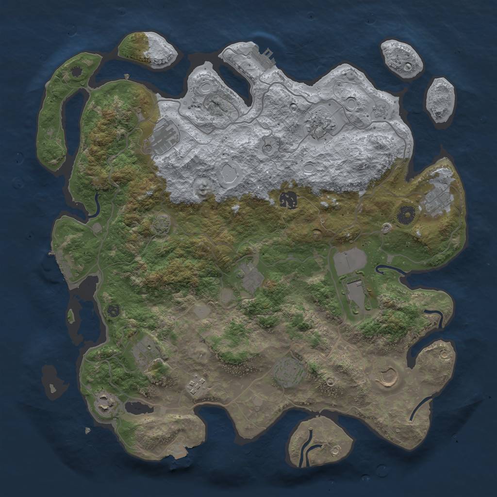 Rust Map: Procedural Map, Size: 4000, Seed: 1859466002, 19 Monuments