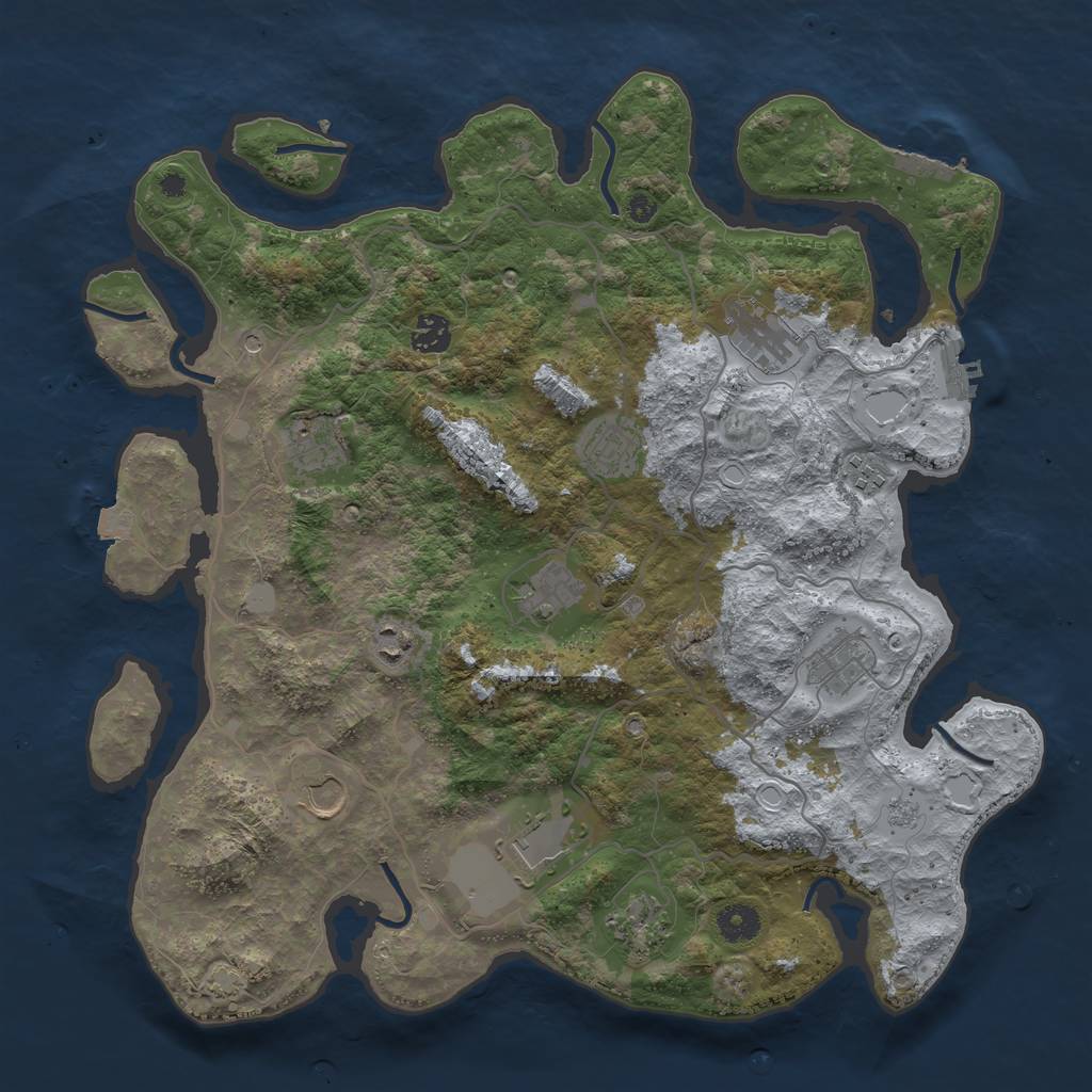 Rust Map: Procedural Map, Size: 4000, Seed: 176868028, 19 Monuments