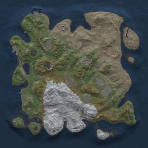 Thumbnail Rust Map: Procedural Map, Size: 3500, Seed: 609476198, 16 Monuments