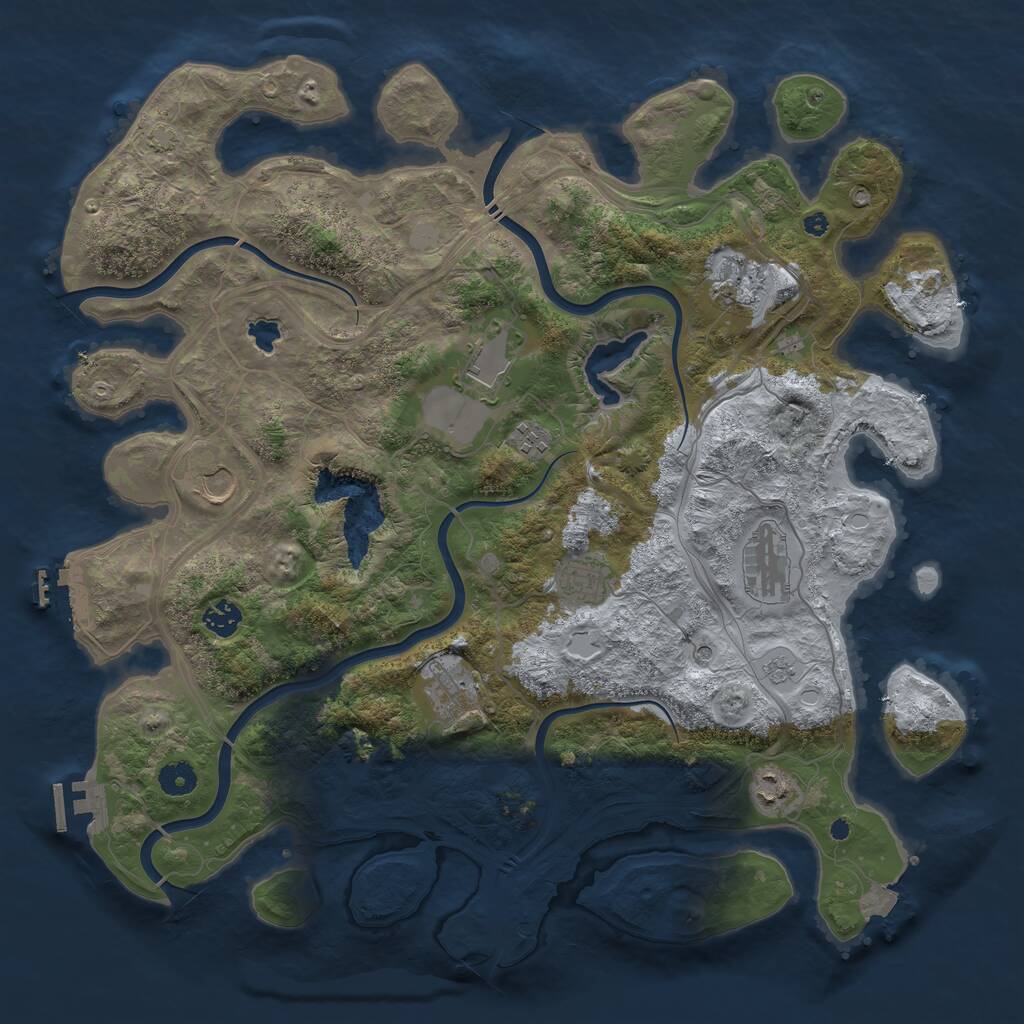 Rust Map: Procedural Map, Size: 4250, Seed: 196952697, 15 Monuments