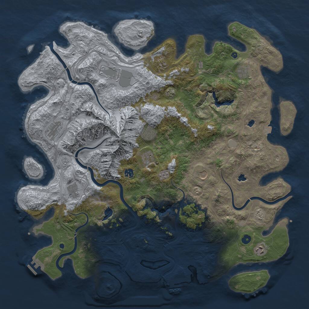 Rust Map: Procedural Map, Size: 5000, Seed: 829473612, 17 Monuments