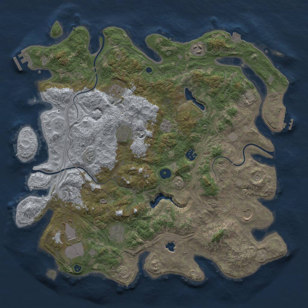 Rust Map: Procedural Map, Size: 4250, Seed: 1087670485, 15 Monuments