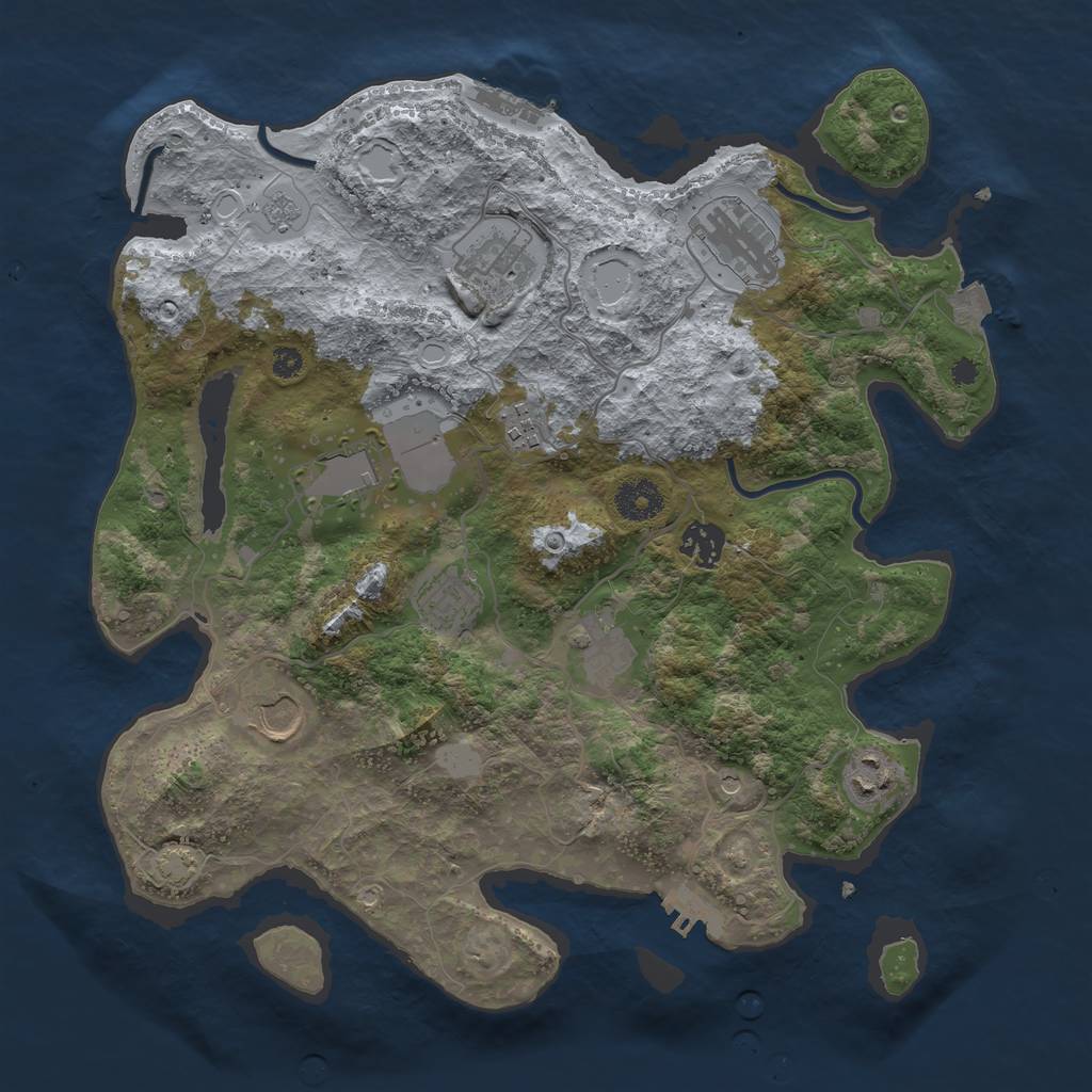 Rust Map: Procedural Map, Size: 3600, Seed: 10405, 17 Monuments