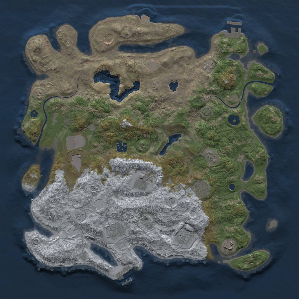 Rust Map: Procedural Map, Size: 4000, Seed: 1429748811, 15 Monuments