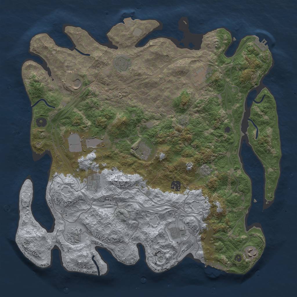 Rust Map: Procedural Map, Size: 4250, Seed: 1024353245, 19 Monuments