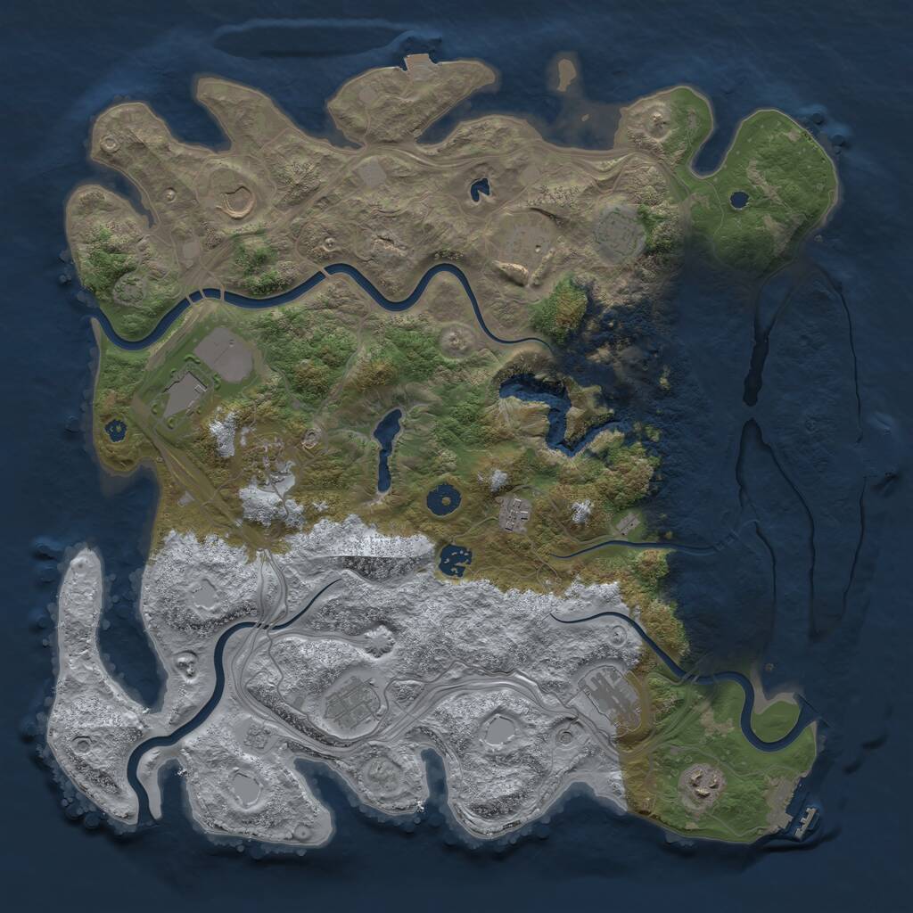 Rust Map: Procedural Map, Size: 4250, Seed: 1024353245, 16 Monuments
