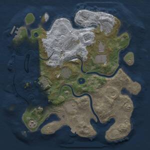 Thumbnail Rust Map: Procedural Map, Size: 3500, Seed: 120693246, 15 Monuments
