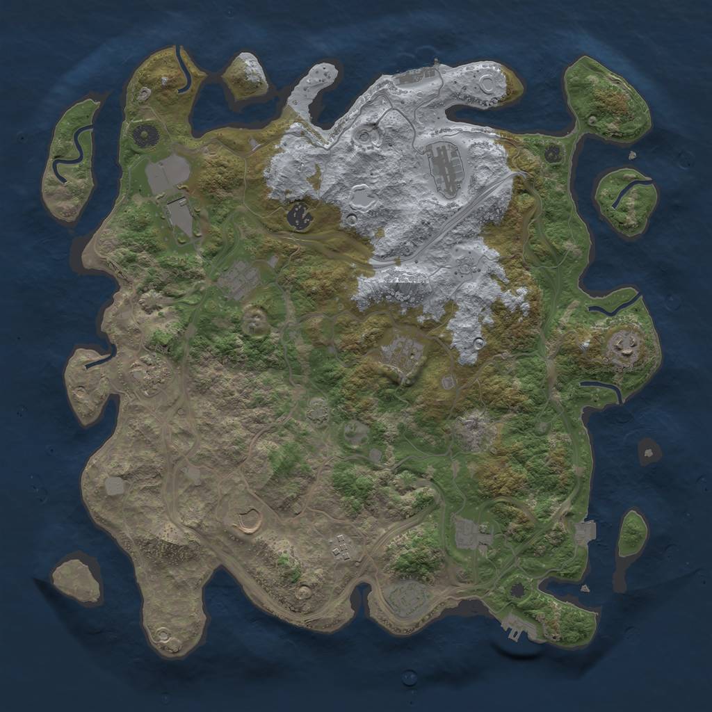 Rust Map: Procedural Map, Size: 4250, Seed: 1682543352, 19 Monuments