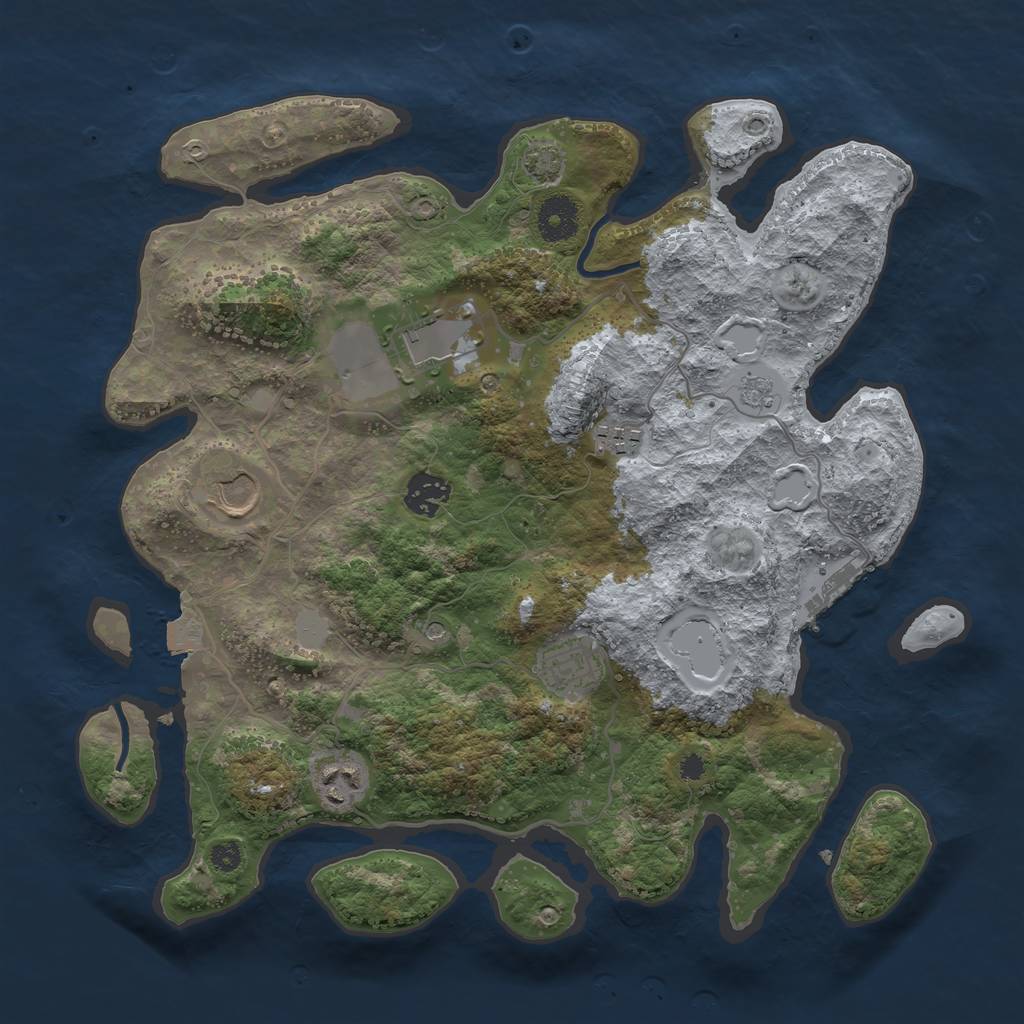 Rust Map: Procedural Map, Size: 3500, Seed: 963156479, 13 Monuments