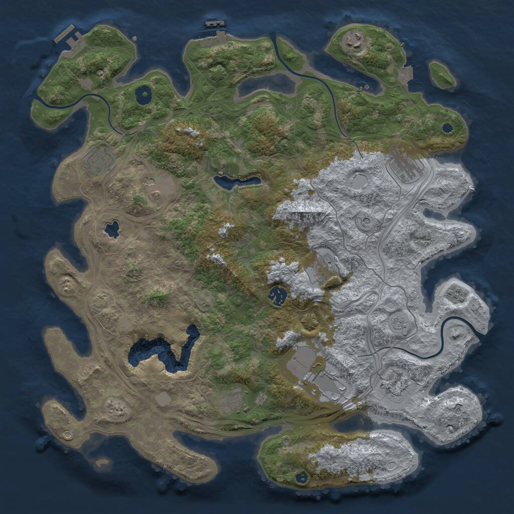 Rust Map: Procedural Map, Size: 4250, Seed: 64388824, 16 Monuments