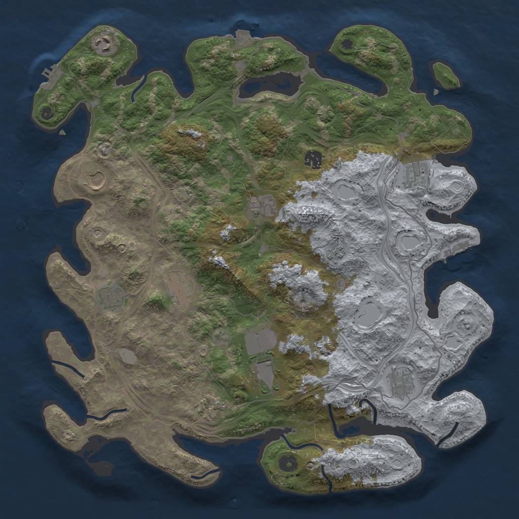 Rust Map: Procedural Map, Size: 4250, Seed: 64388824, 19 Monuments