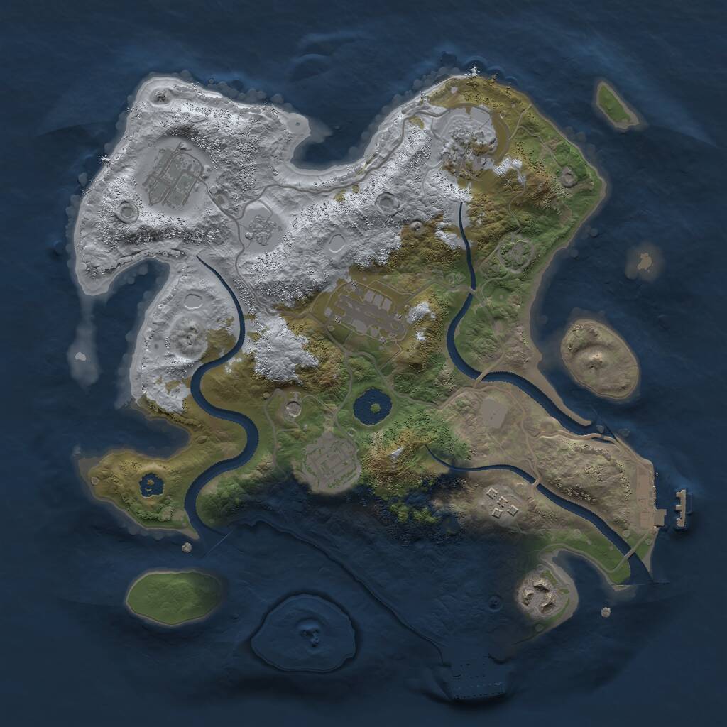 Rust Map: Procedural Map, Size: 3000, Seed: 36462, 12 Monuments