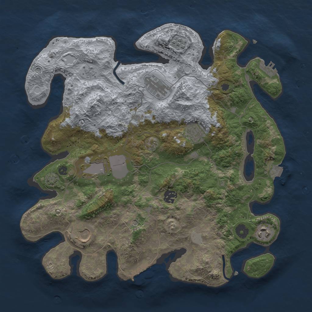 Rust Map: Procedural Map, Size: 3500, Seed: 1805867607, 15 Monuments