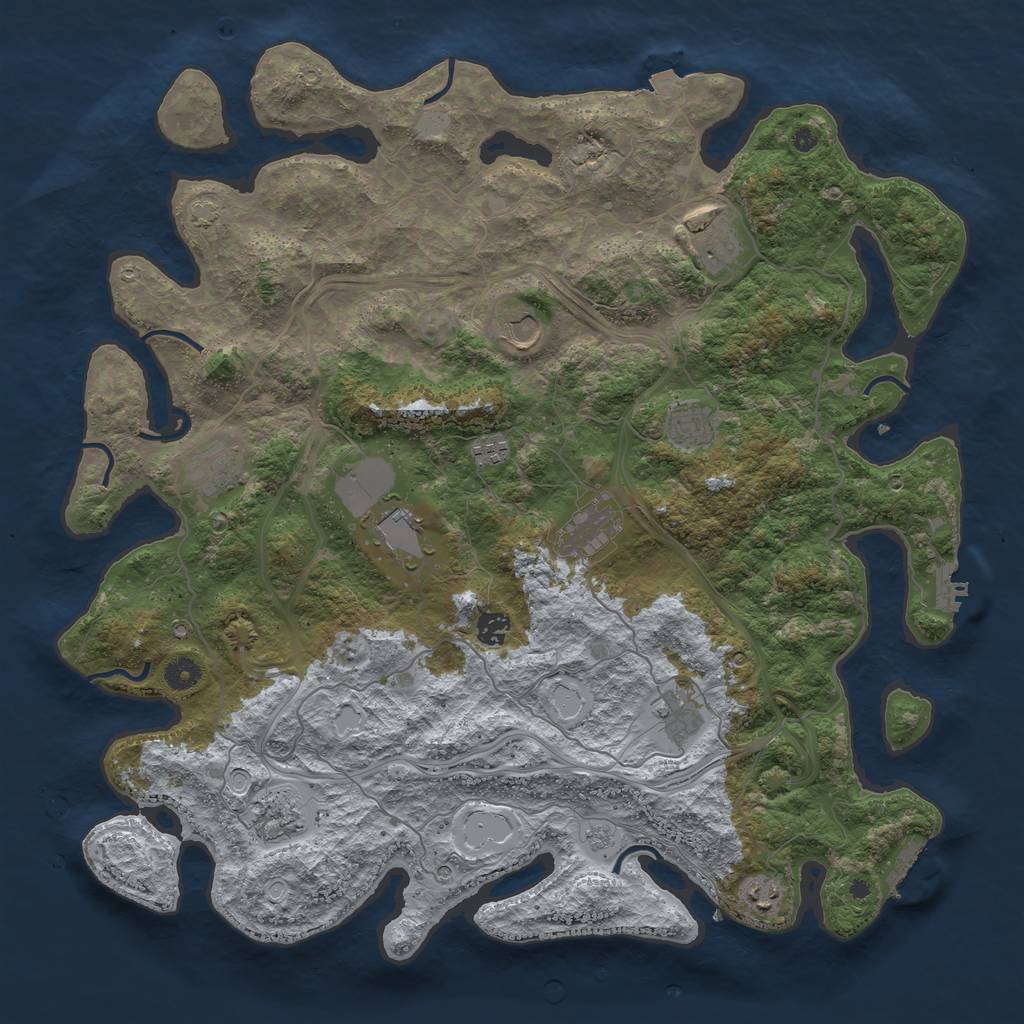 Rust Map: Procedural Map, Size: 4500, Seed: 2529, 19 Monuments
