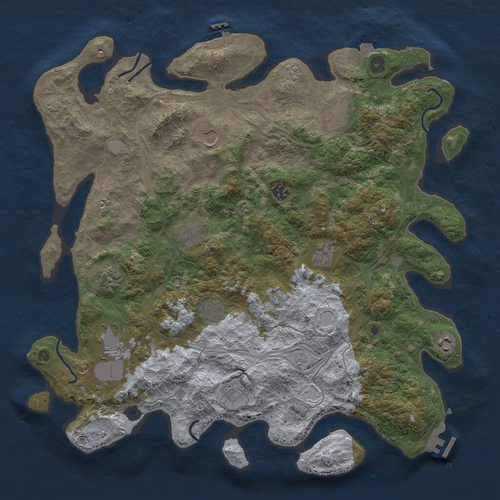 Rust Map: Procedural Map, Size: 4500, Seed: 26897175, 17 Monuments