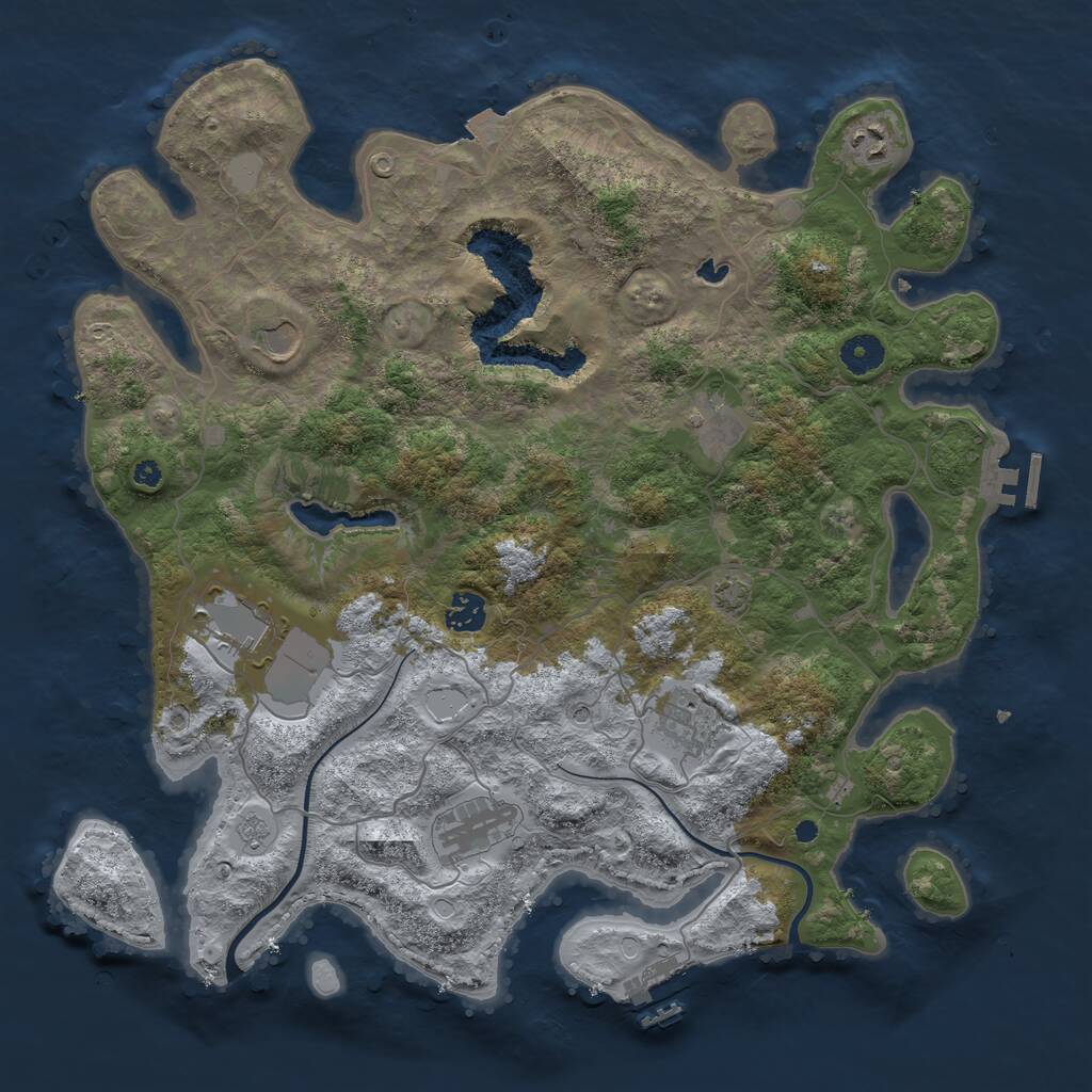 Rust Map: Procedural Map, Size: 4000, Seed: 1732449563, 13 Monuments