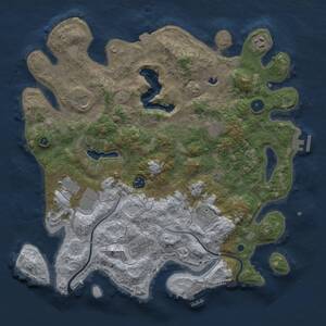 Thumbnail Rust Map: Procedural Map, Size: 4000, Seed: 1732449563, 13 Monuments