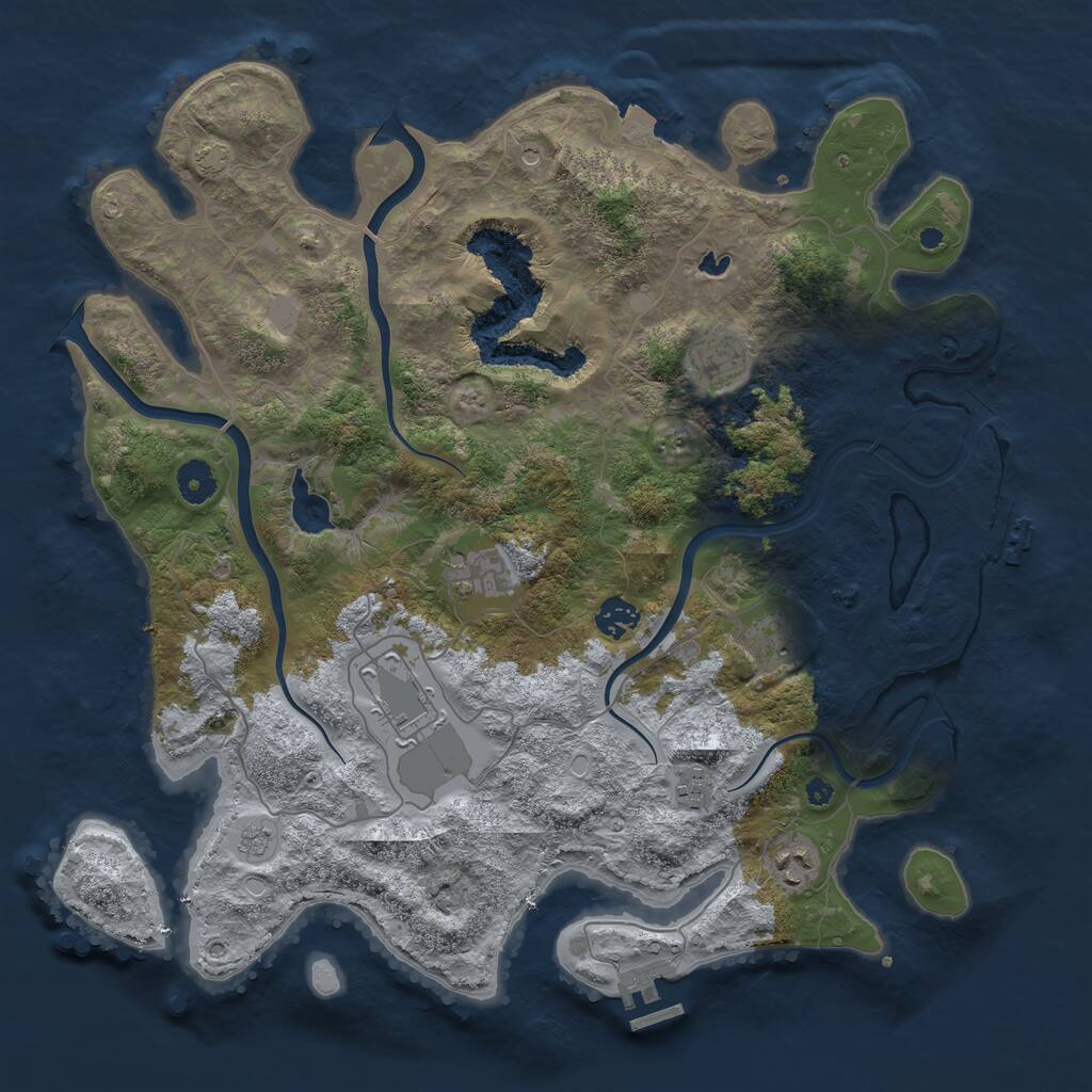 Rust Map: Procedural Map, Size: 4000, Seed: 1732449563, 13 Monuments