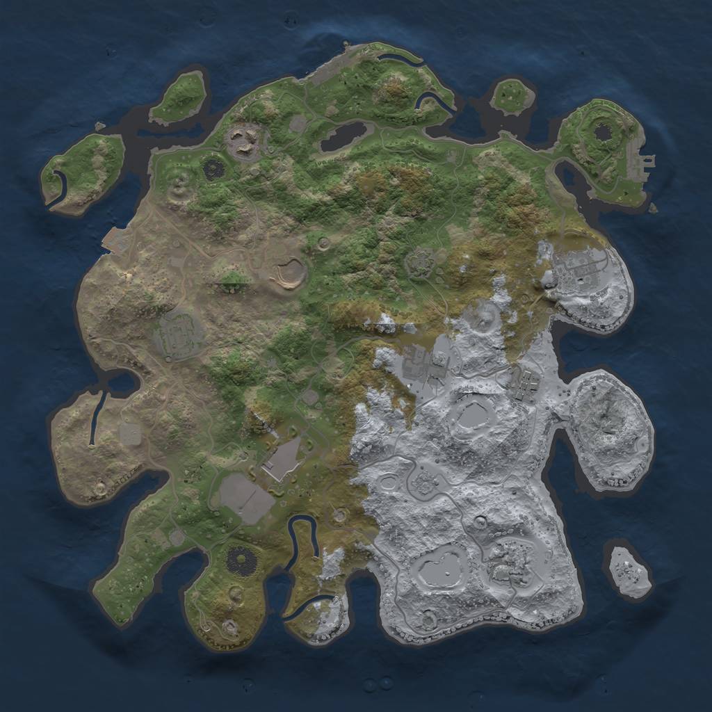 Rust Map: Procedural Map, Size: 3500, Seed: 155963297, 15 Monuments