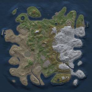 Thumbnail Rust Map: Procedural Map, Size: 3500, Seed: 1052246952, 13 Monuments