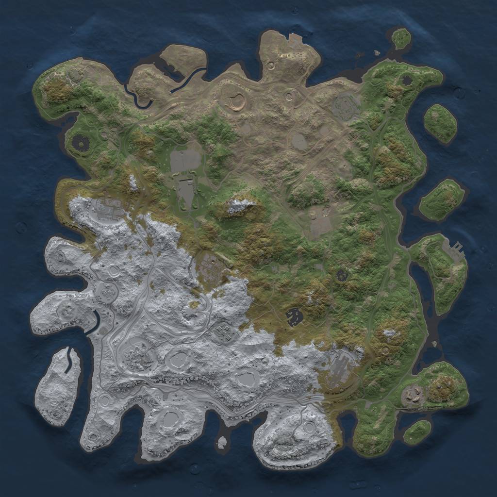 Rust Map: Procedural Map, Size: 4250, Seed: 776153930, 18 Monuments