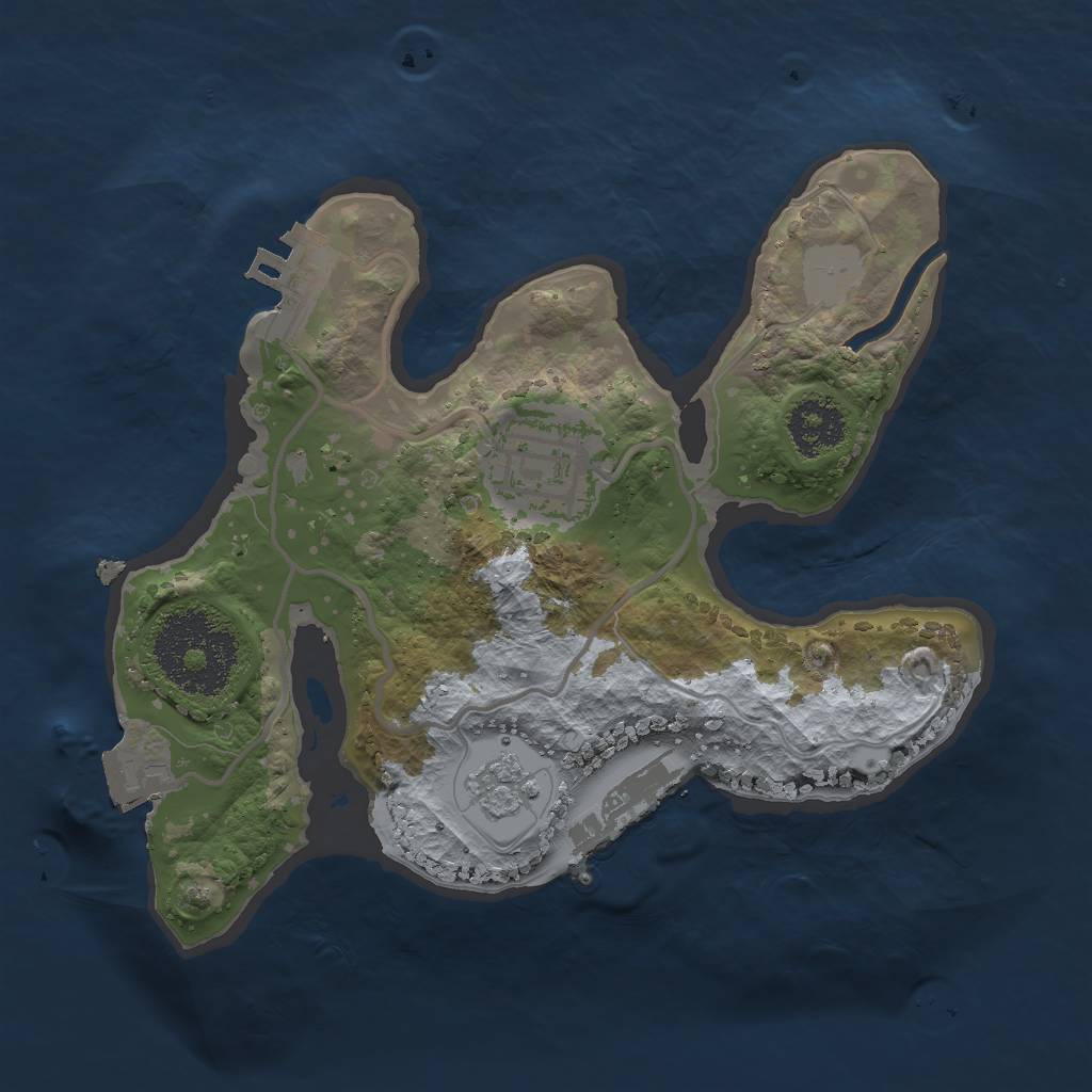 Rust Map: Procedural Map, Size: 2000, Seed: 106002275, 7 Monuments