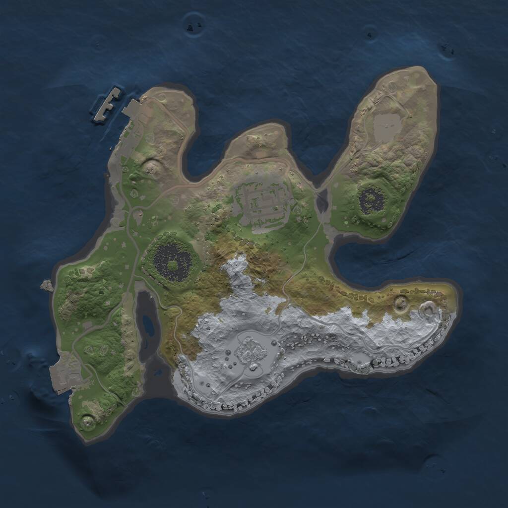 Rust Map: Procedural Map, Size: 2000, Seed: 106002275, 4 Monuments