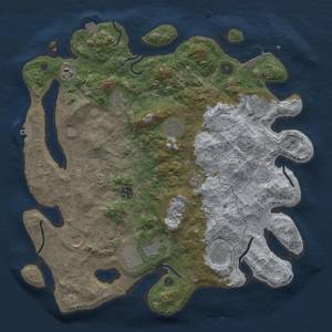 Thumbnail Rust Map: Procedural Map, Size: 4000, Seed: 586183071, 18 Monuments